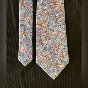 Perry Ellis Men's Paisley Floral Silk Tie in Multicolor